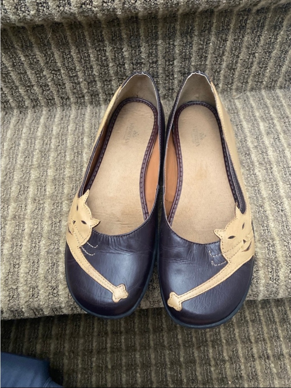 Women’s Two-Tone Brown and Tan Leather Ballet Flats